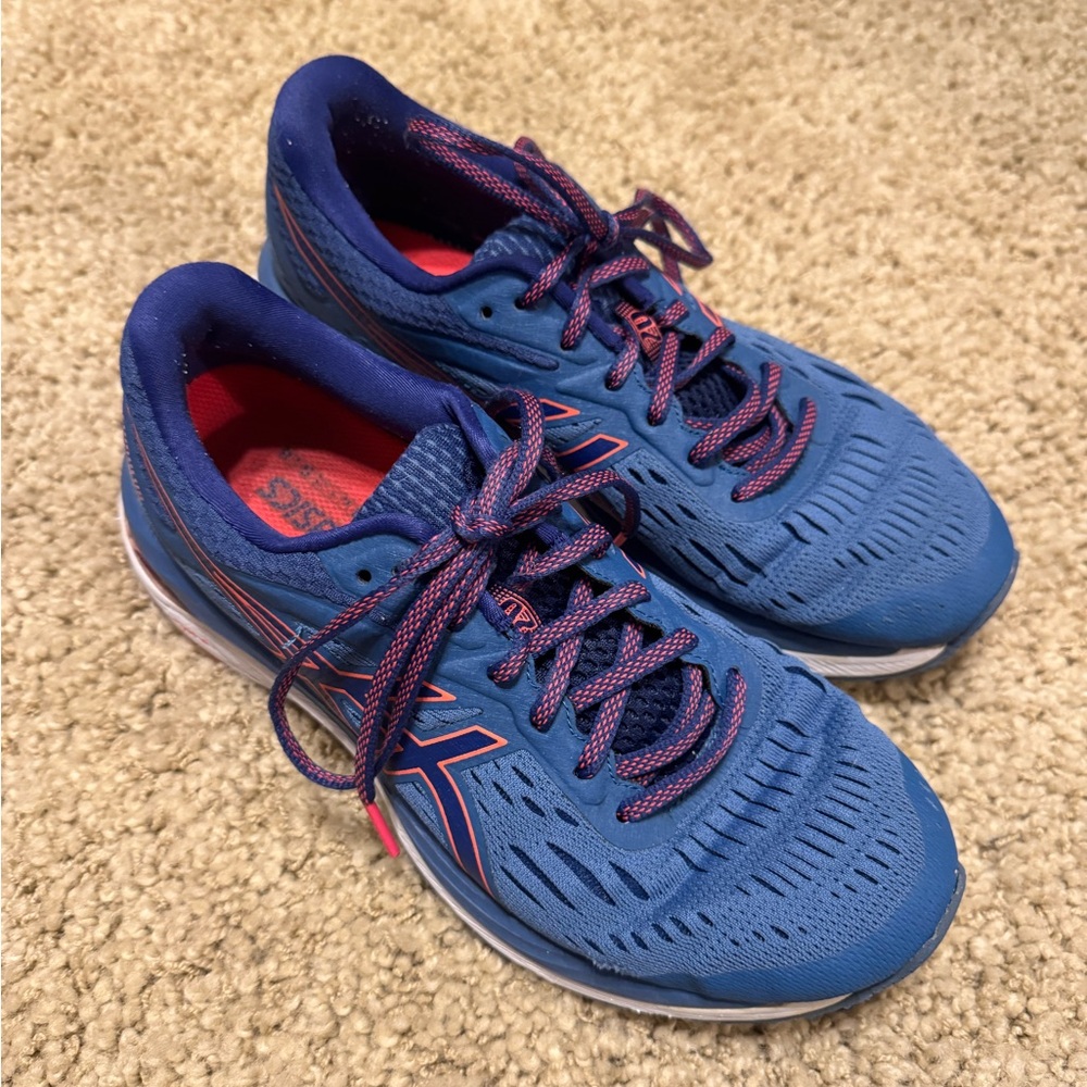 Asics Blue and Pink Athletic Shoes